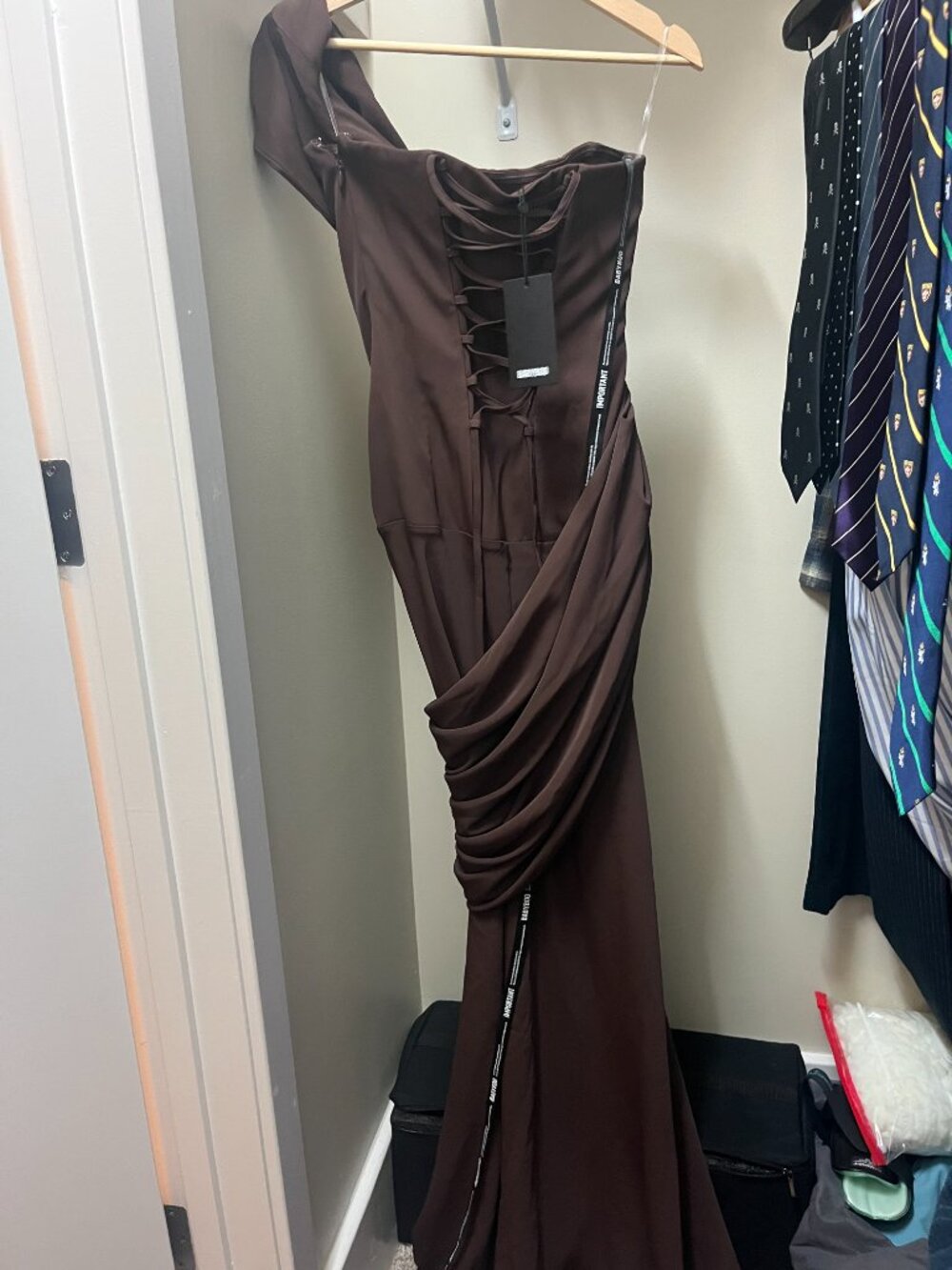 Brown Babyboo Formal Wedding Guest Dress - Picture 3 of 3